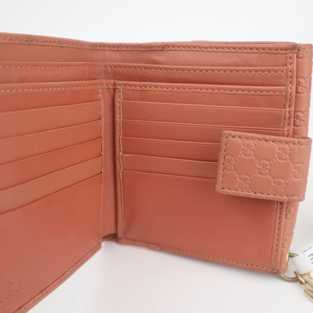 C2813# Gucci Wallet Microguccissima Wallet Pink | Pre-Owned Very Good Pink Guccissima Leather