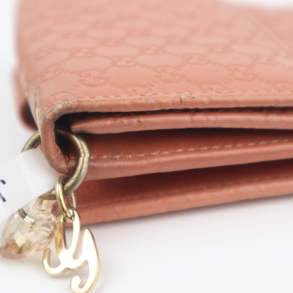 C2813# Gucci Wallet Microguccissima Wallet Pink | Pre-Owned Very Good Pink Guccissima Leather