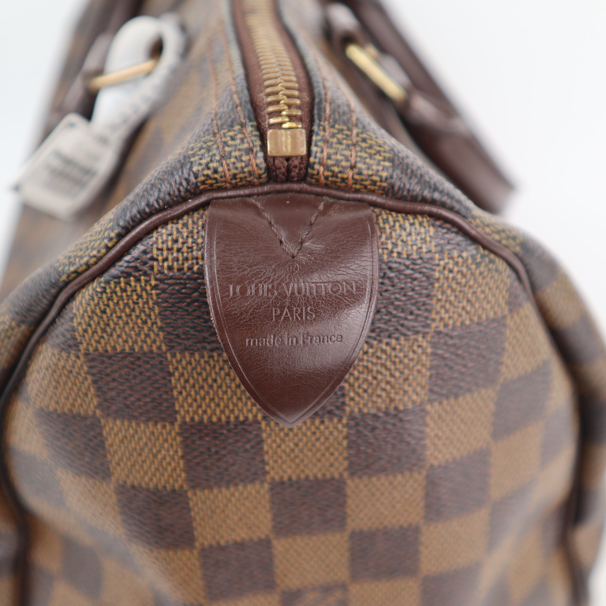 Louis Vuitton Damier Ebene Speedy 30 Top Handle Bag C1859 | Pre-Owned Very Good Brown Damier Ebene Coated canvas, leather trim