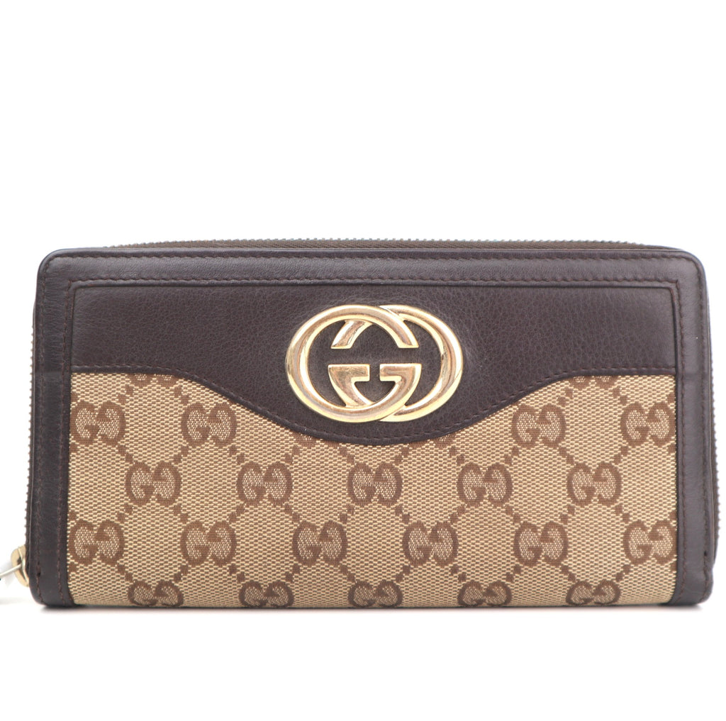 C2815 Gucci Wallet GG Canvas Sukey Zip Around Wallet | Pre-Owned Very Good Brown GG Canvas Canvas