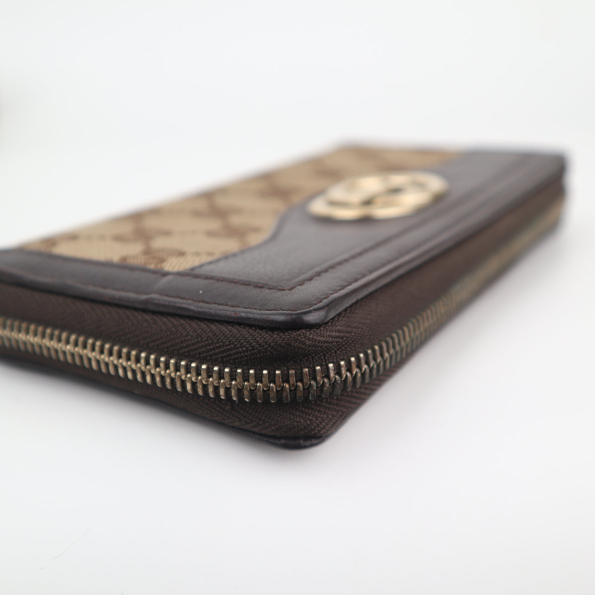 C2815 Gucci Wallet GG Canvas Sukey Zip Around Wallet | Pre-Owned Very Good Brown GG Canvas Canvas