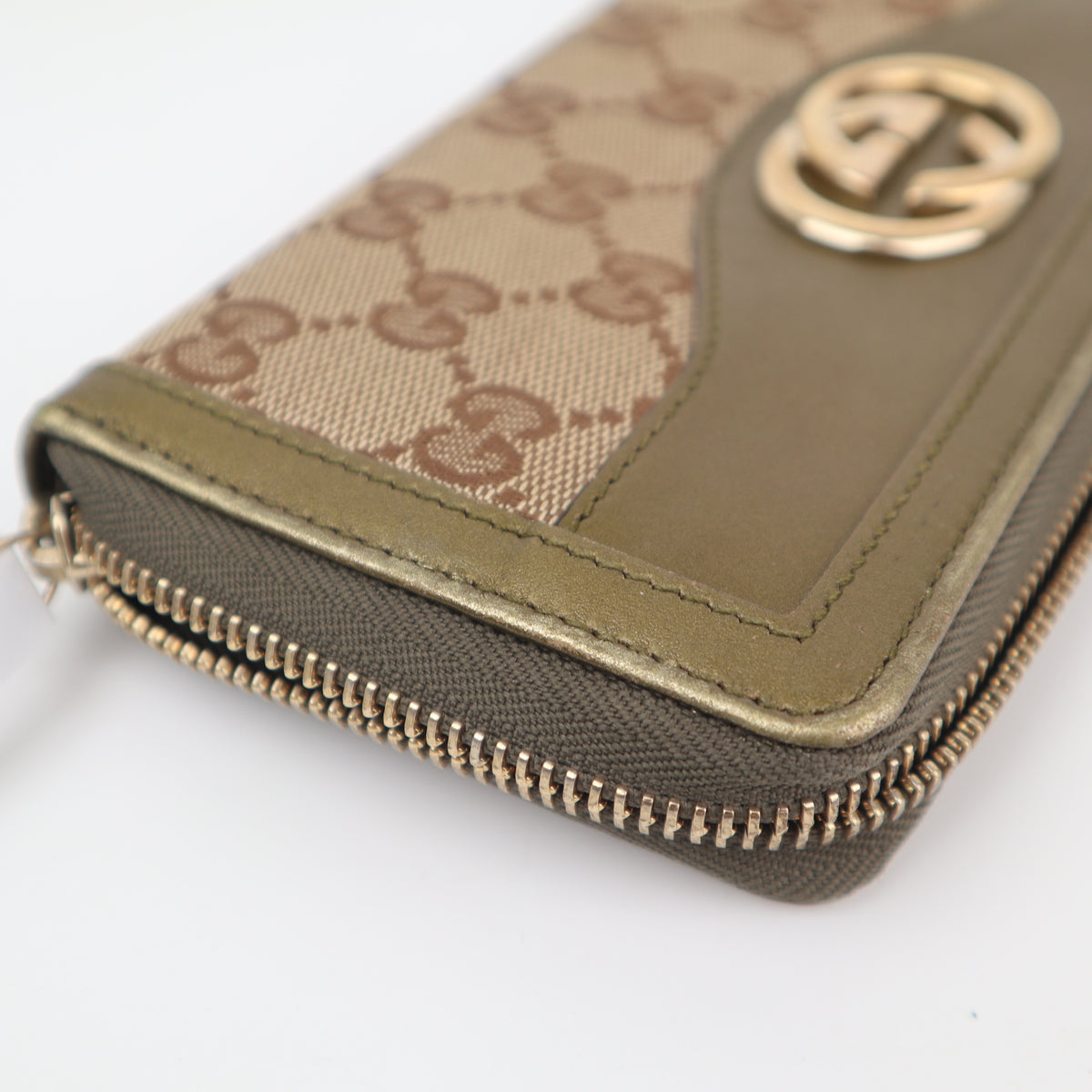 C2816 Gucci Wallet GG Canvas Sukey Zip Around Wallet | Pre-Owned Very Good Brown GG Canvas Canvas