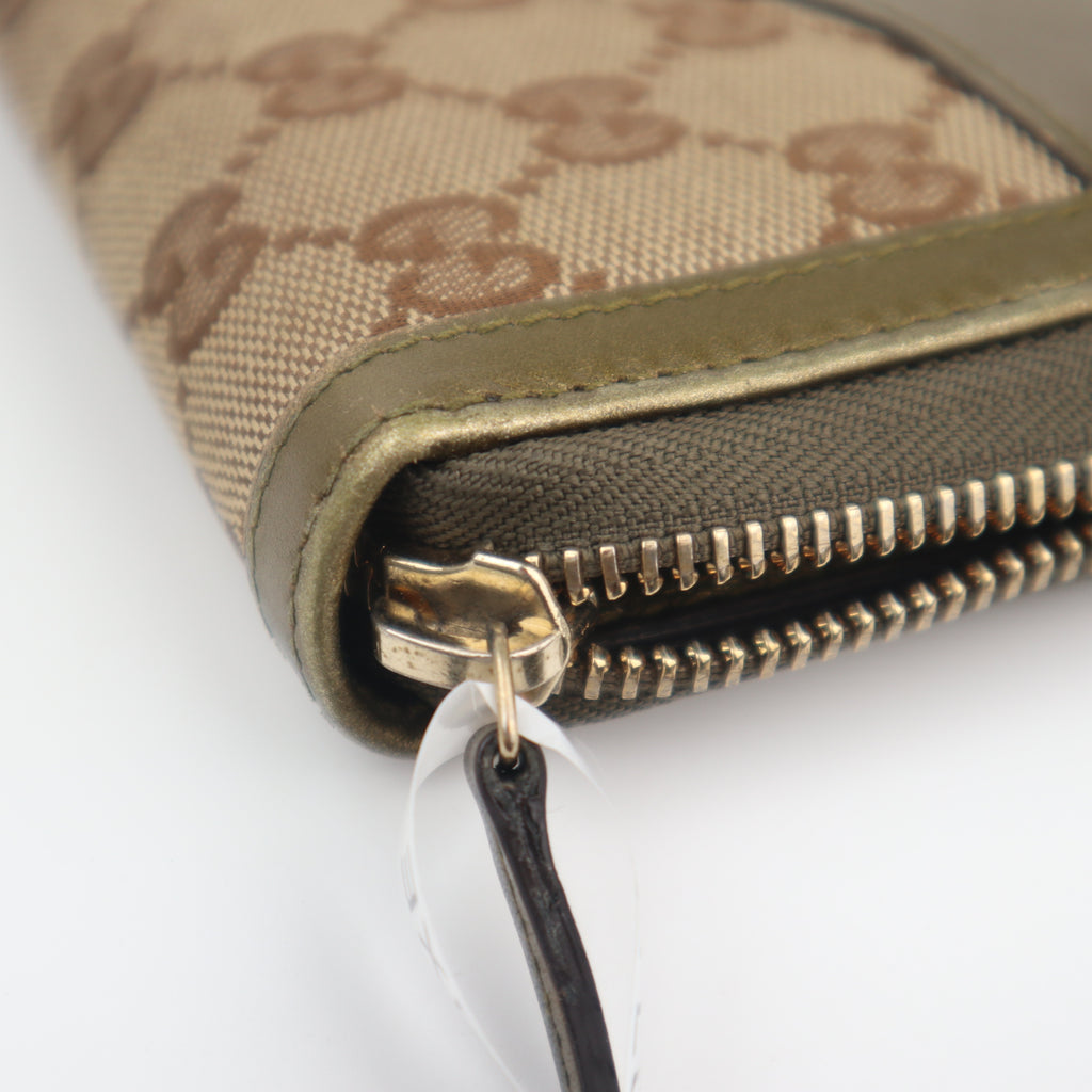 C2816 Gucci Wallet GG Canvas Sukey Zip Around Wallet | Pre-Owned Very Good Brown GG Canvas Canvas