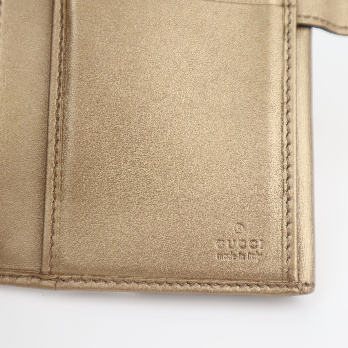 C2829 Gucci Wallet GG Canvas & Leather Long Flap Wallet Gold | Pre-Owned Very Good Gold GG Canvas Canvas, Leather