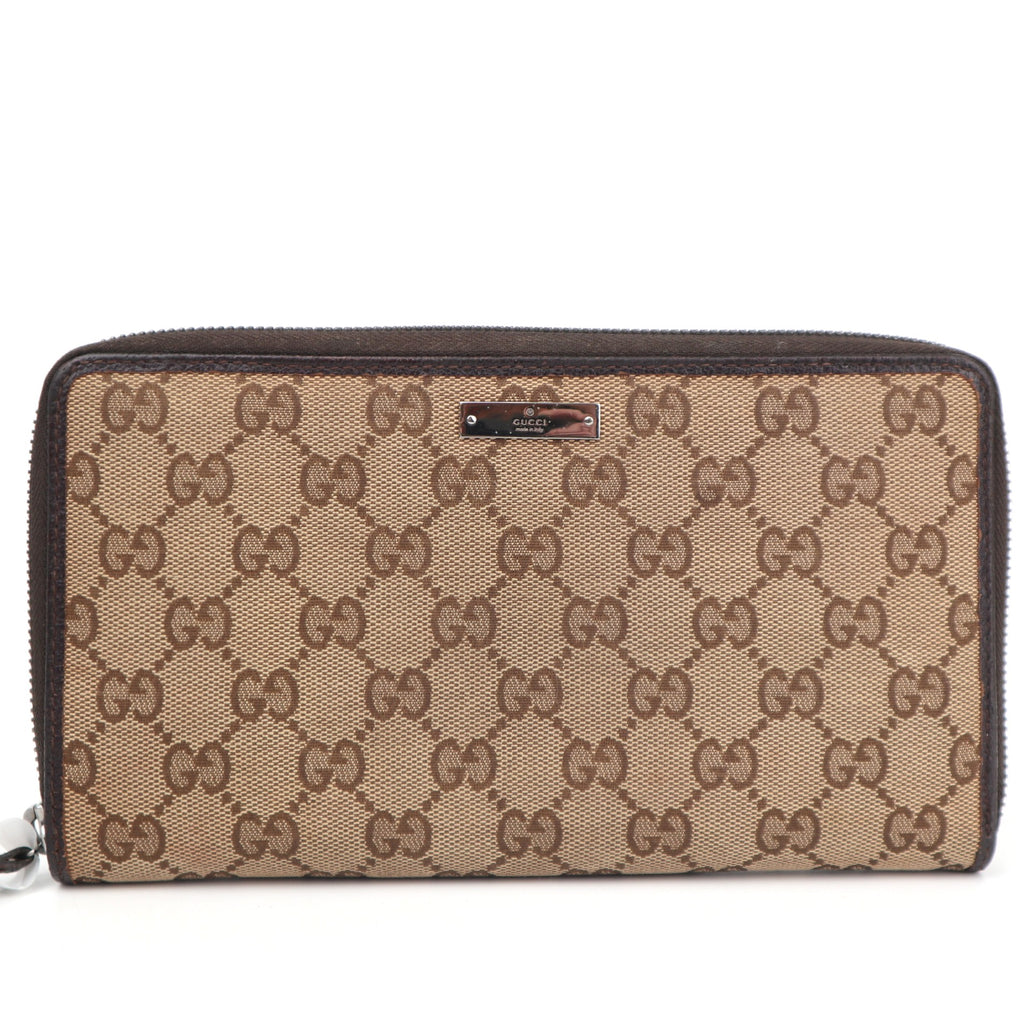 C2830 Gucci Wallet GG Canvas Travel Backpack Dark Brown | Pre-Owned Very Good Dark Brown GG Canvas Canvas
