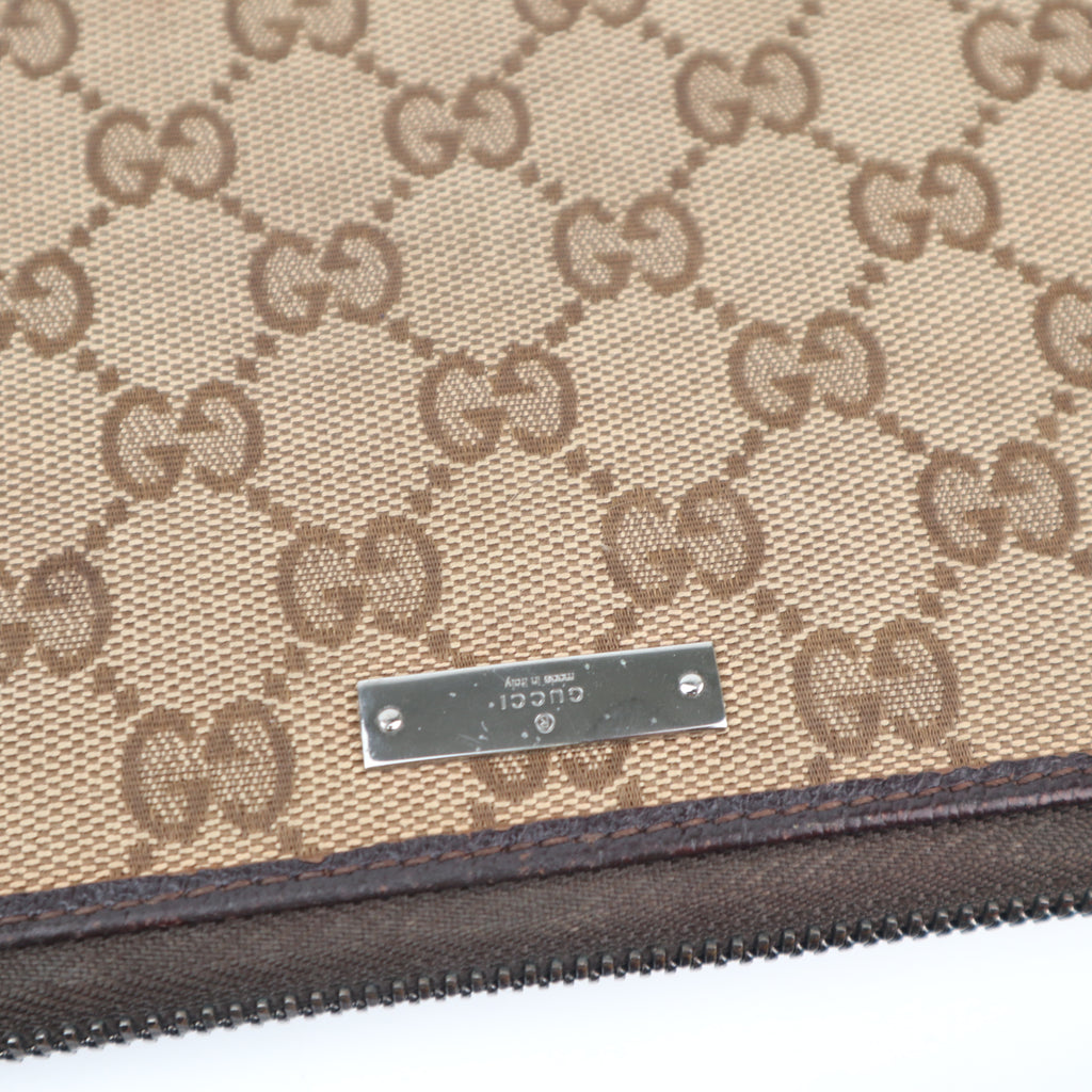C2830 Gucci Wallet GG Canvas Travel Backpack Dark Brown | Pre-Owned Very Good Dark Brown GG Canvas Canvas