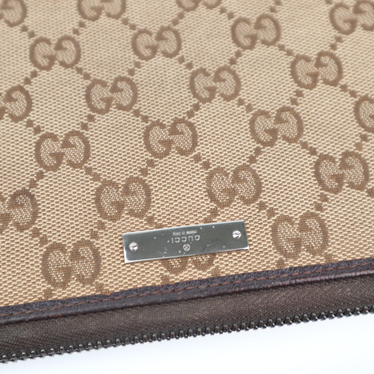 C2830 Gucci Wallet GG Canvas Travel Backpack Dark Brown | Pre-Owned Very Good Dark Brown GG Canvas Canvas