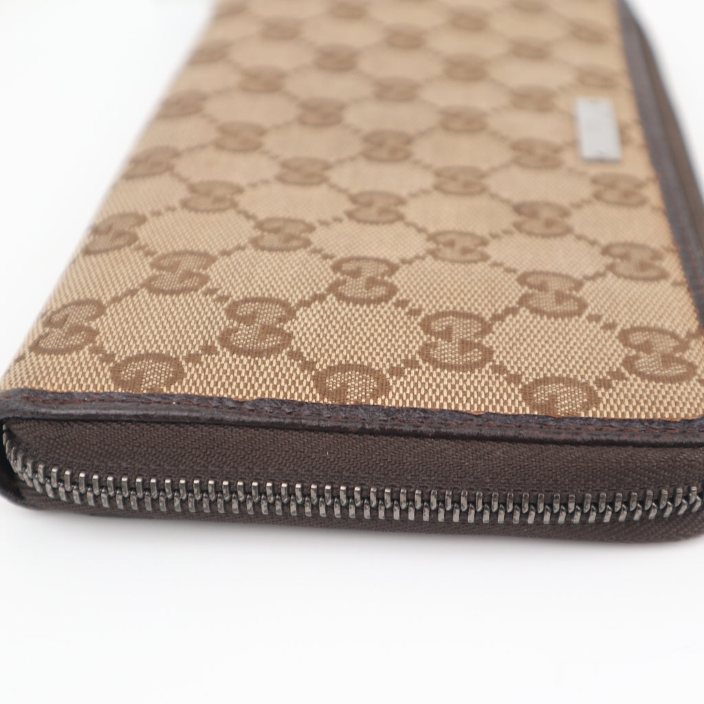 C2830 Gucci Wallet GG Canvas Travel Backpack Dark Brown | Pre-Owned Very Good Dark Brown GG Canvas Canvas