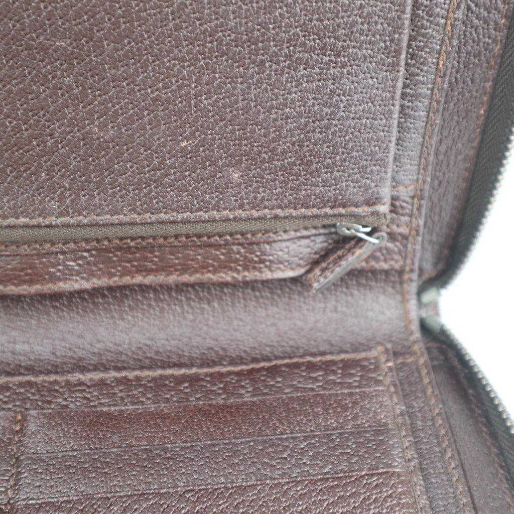 C2830 Gucci Wallet GG Canvas Travel Backpack Dark Brown | Pre-Owned Very Good Dark Brown GG Canvas Canvas