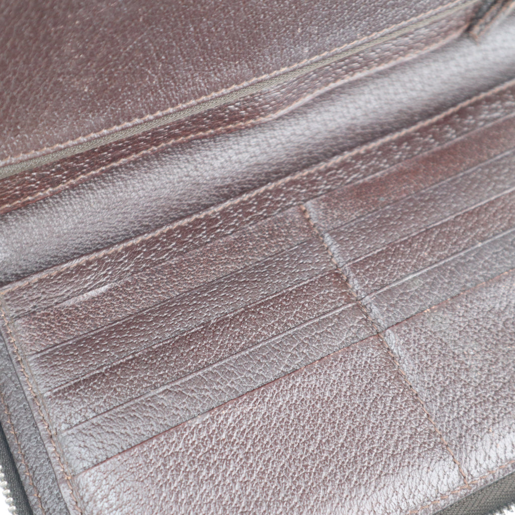 C2830 Gucci Wallet GG Canvas Travel Backpack Dark Brown | Pre-Owned Very Good Dark Brown GG Canvas Canvas