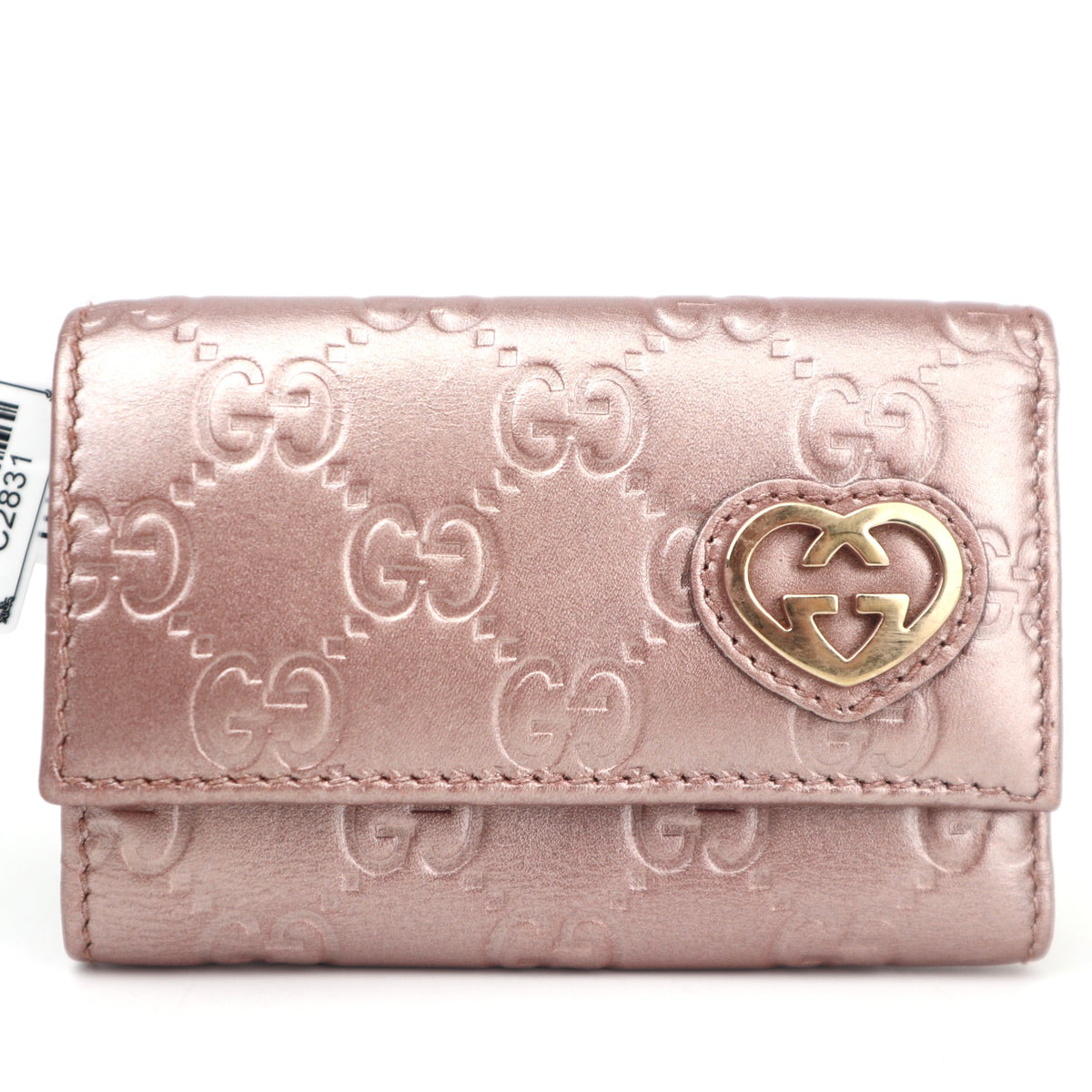 C2831 Gucci Key Case Lovely Heart Guccissima 6-Ring Key Case | Pre-Owned Excellent Brown Guccissima Leather