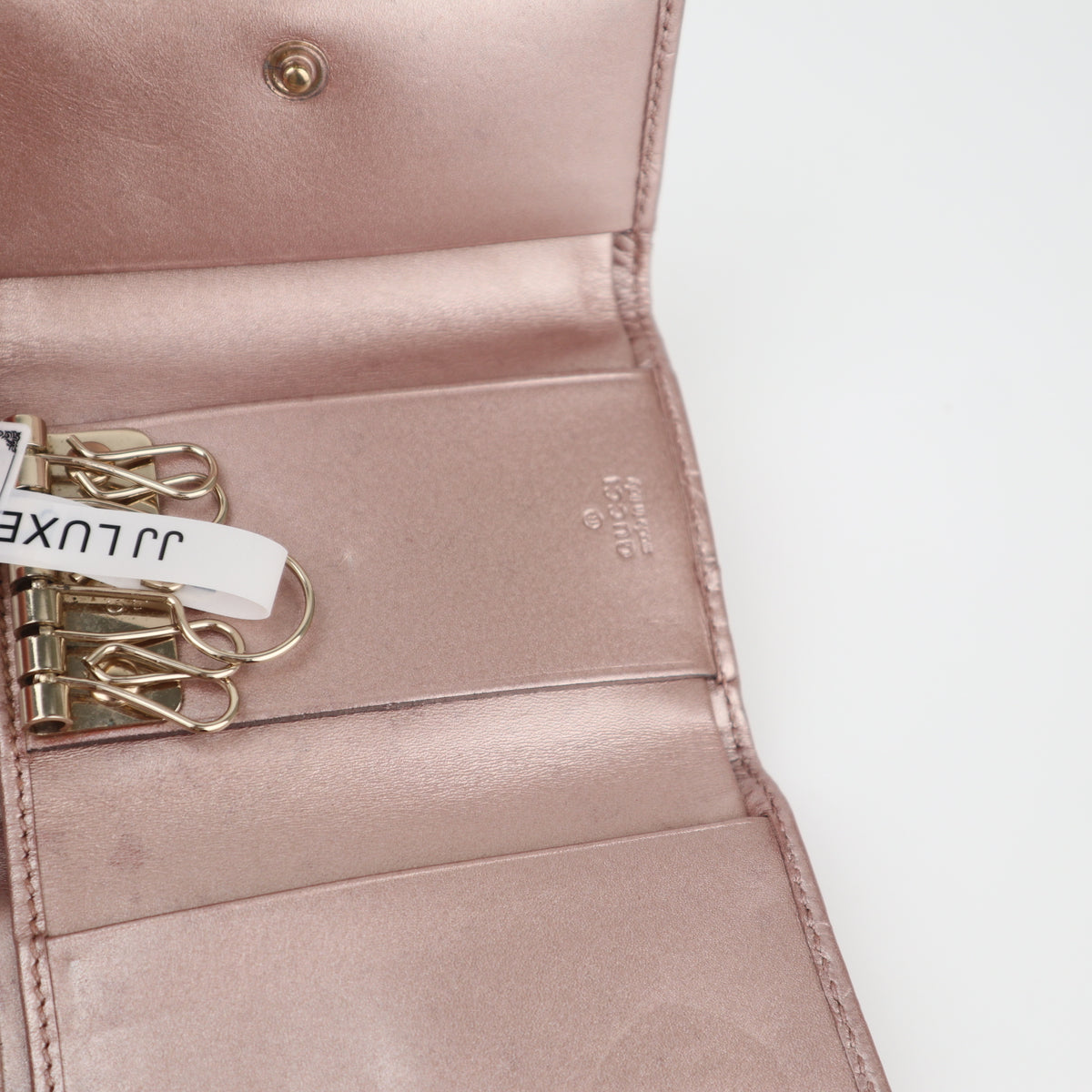 C2831 Gucci Key Case Lovely Heart Guccissima 6-Ring Key Case | Pre-Owned Excellent Brown Guccissima Leather