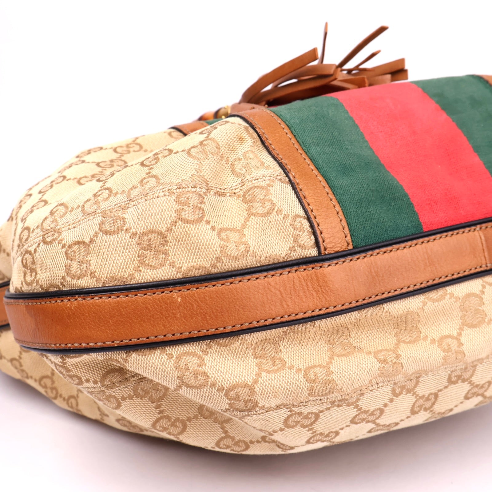 J3566 Gucci Rania GG Canvas Drawstring Hobo Bag- Pre Owned