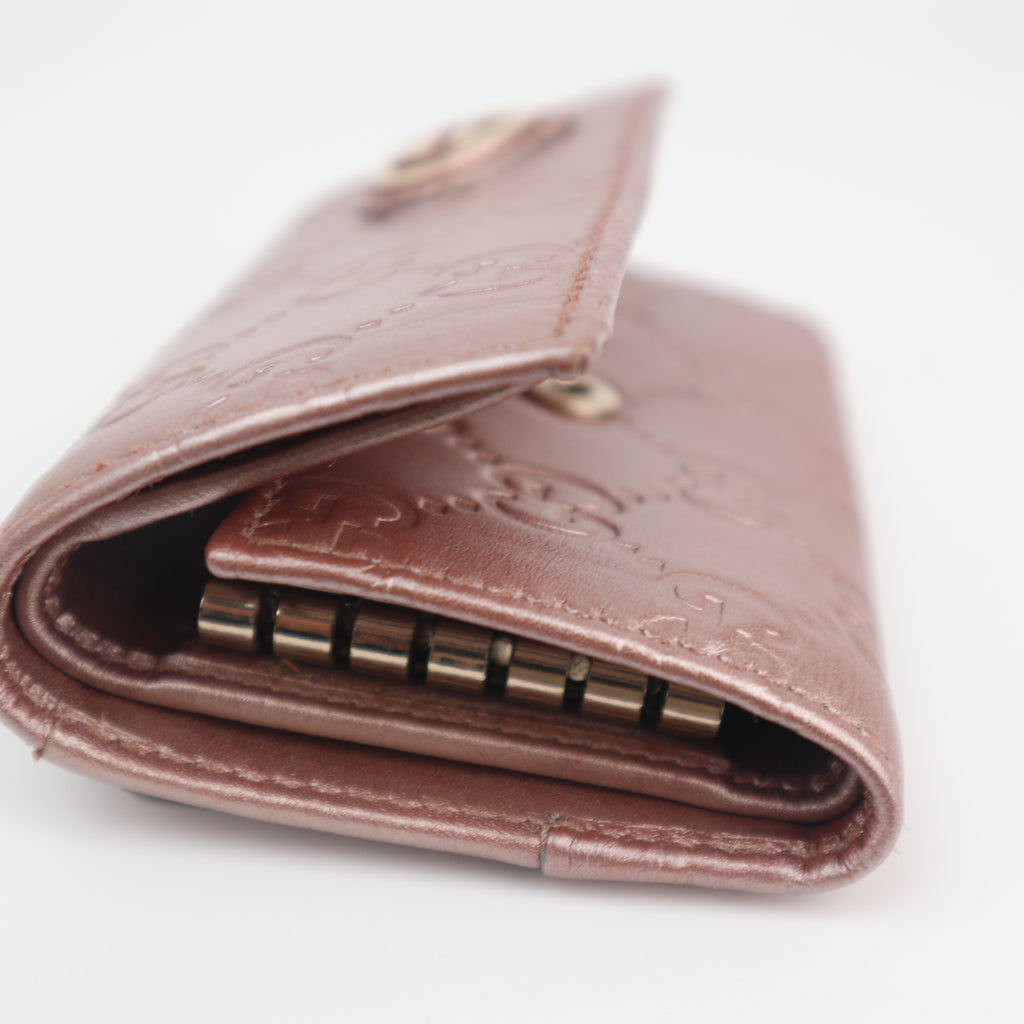 C2831 Gucci Key Case Lovely Heart Guccissima 6-Ring Key Case | Pre-Owned Excellent Brown Guccissima Leather