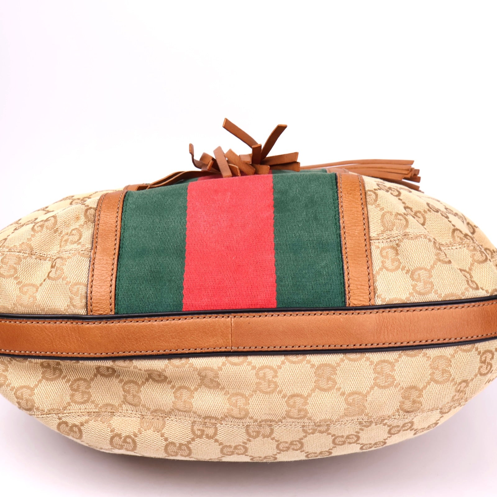 J3566 Gucci Rania GG Canvas Drawstring Hobo Bag- Pre Owned