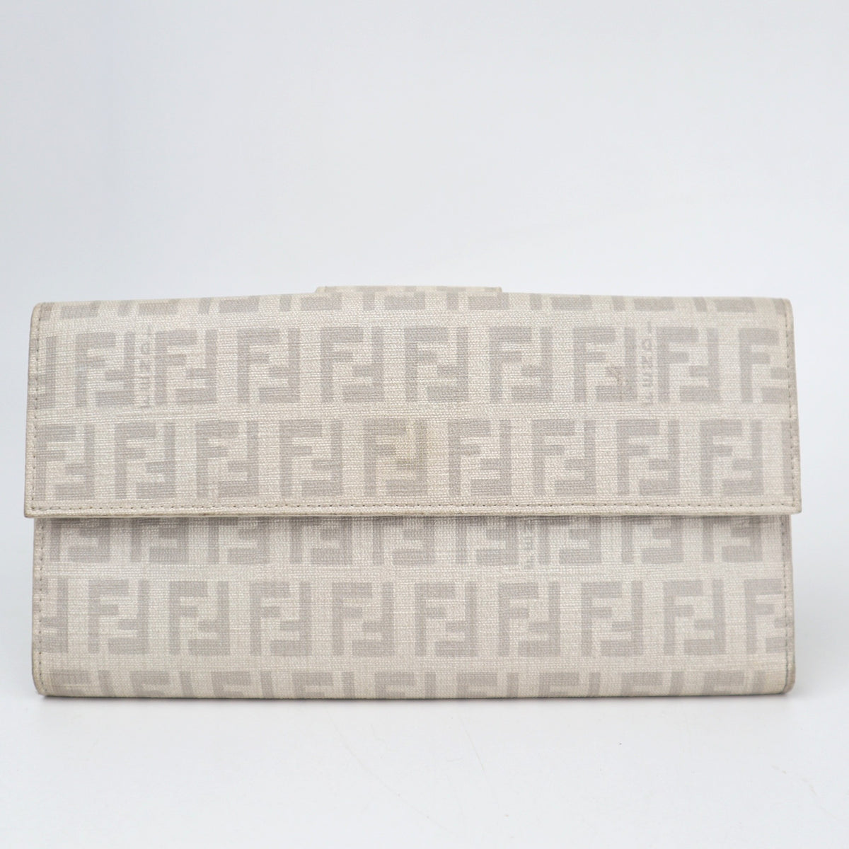C2836 Fendi Wallet Zucchino Baguette Wallet | Pre-Owned Very Good Brown Zucchino Canvas