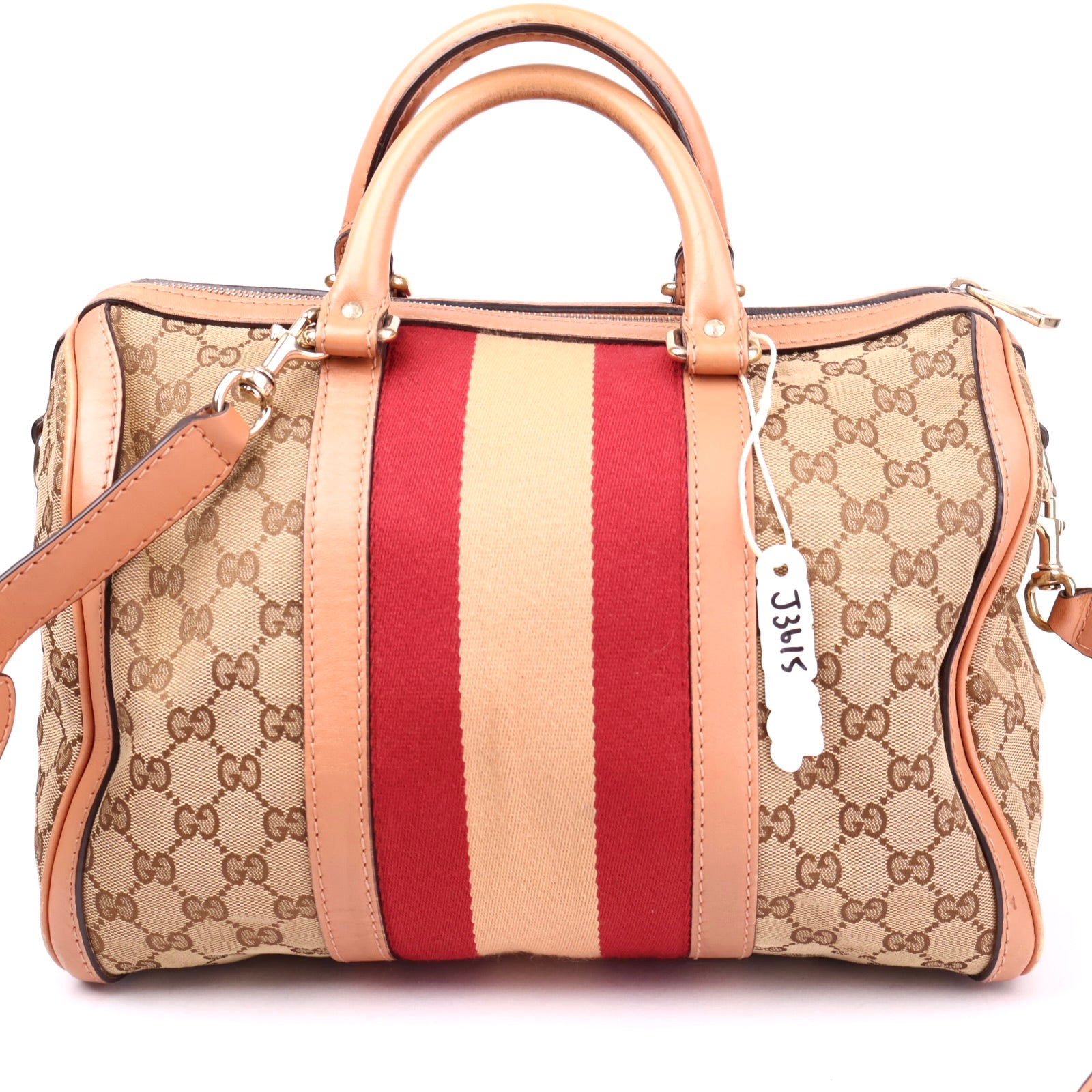J3615 Gucci Boston Bowling Bag Guccissima Canvas- Pre Owned