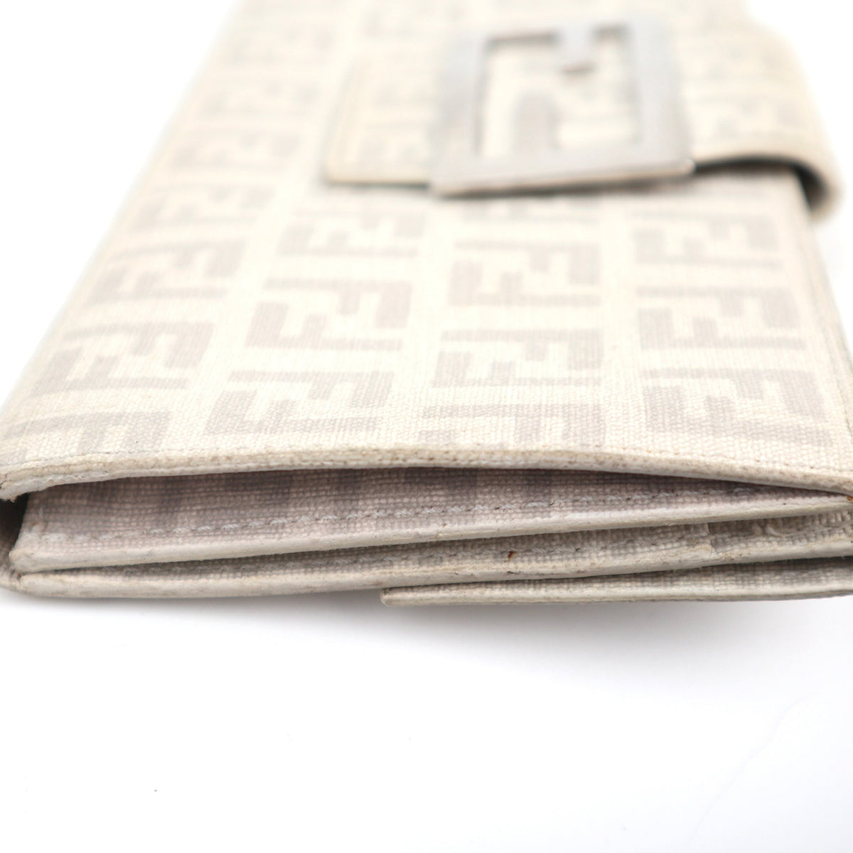 C2836 Fendi Wallet Zucchino Baguette Wallet | Pre-Owned Very Good Brown Zucchino Canvas