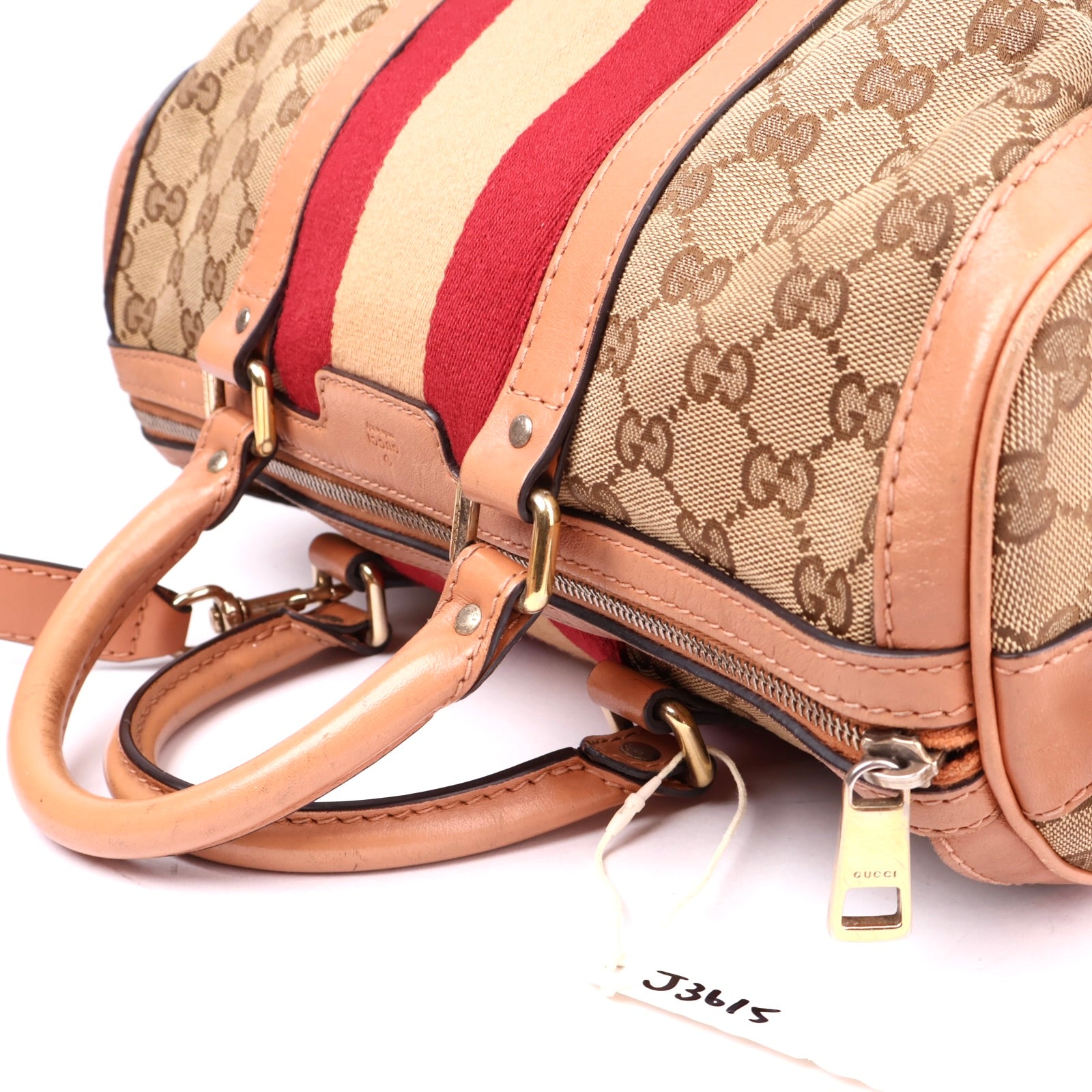 J3615 Gucci Boston Bowling Bag Guccissima Canvas- Pre Owned