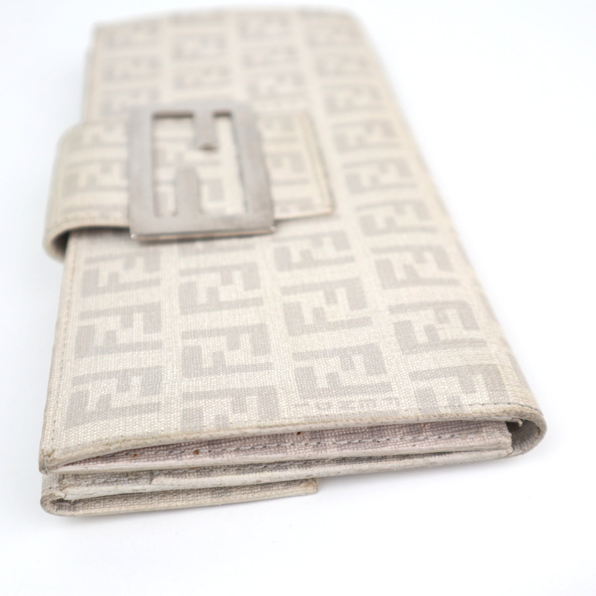 C2836 Fendi Wallet Zucchino Baguette Wallet | Pre-Owned Very Good Brown Zucchino Canvas