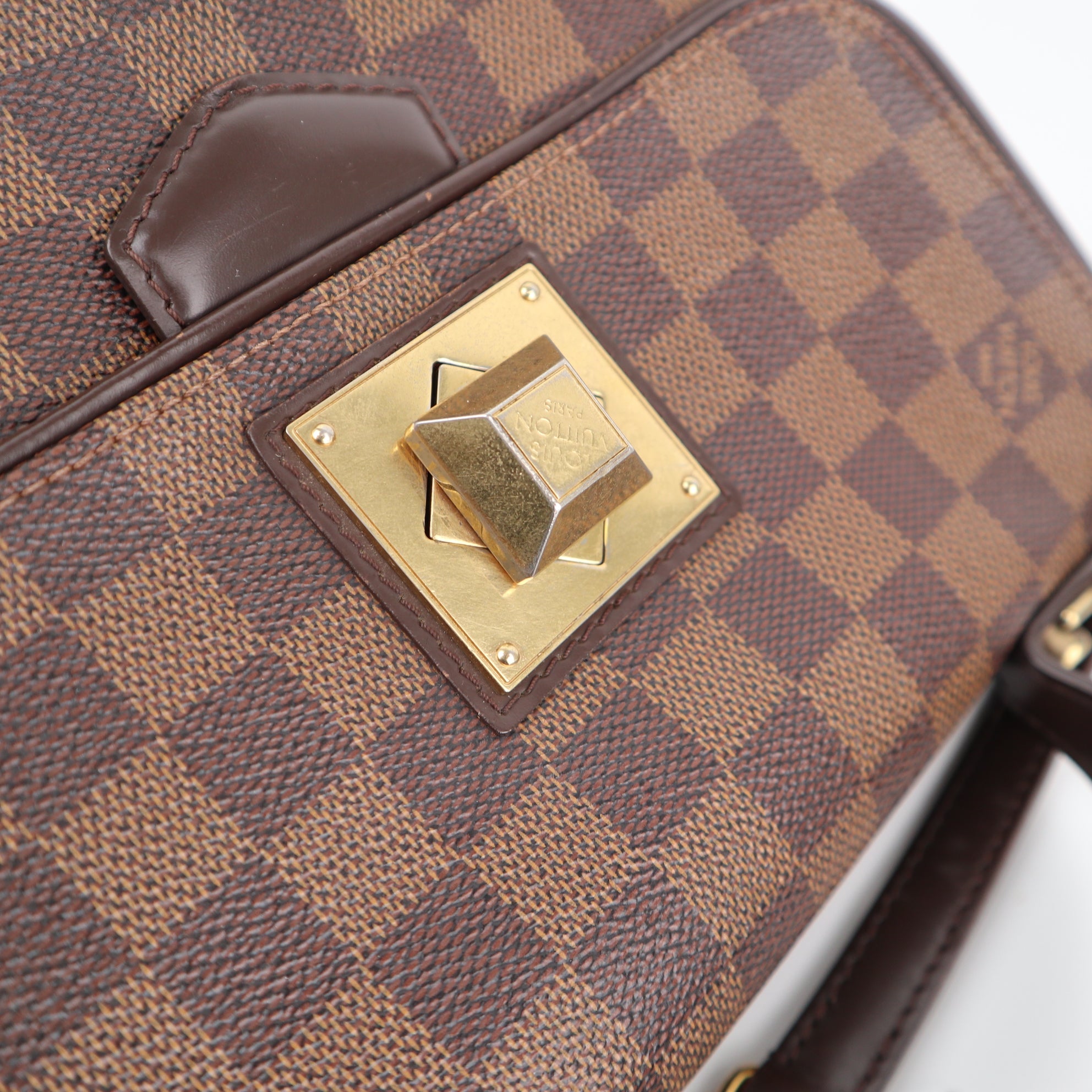 Louis Vuitton Damier Ebene Bergamo PM Top Handle Bag C1874 | Pre-Owned Very Good Brown Damier Ebene Coated canvas, leather trim