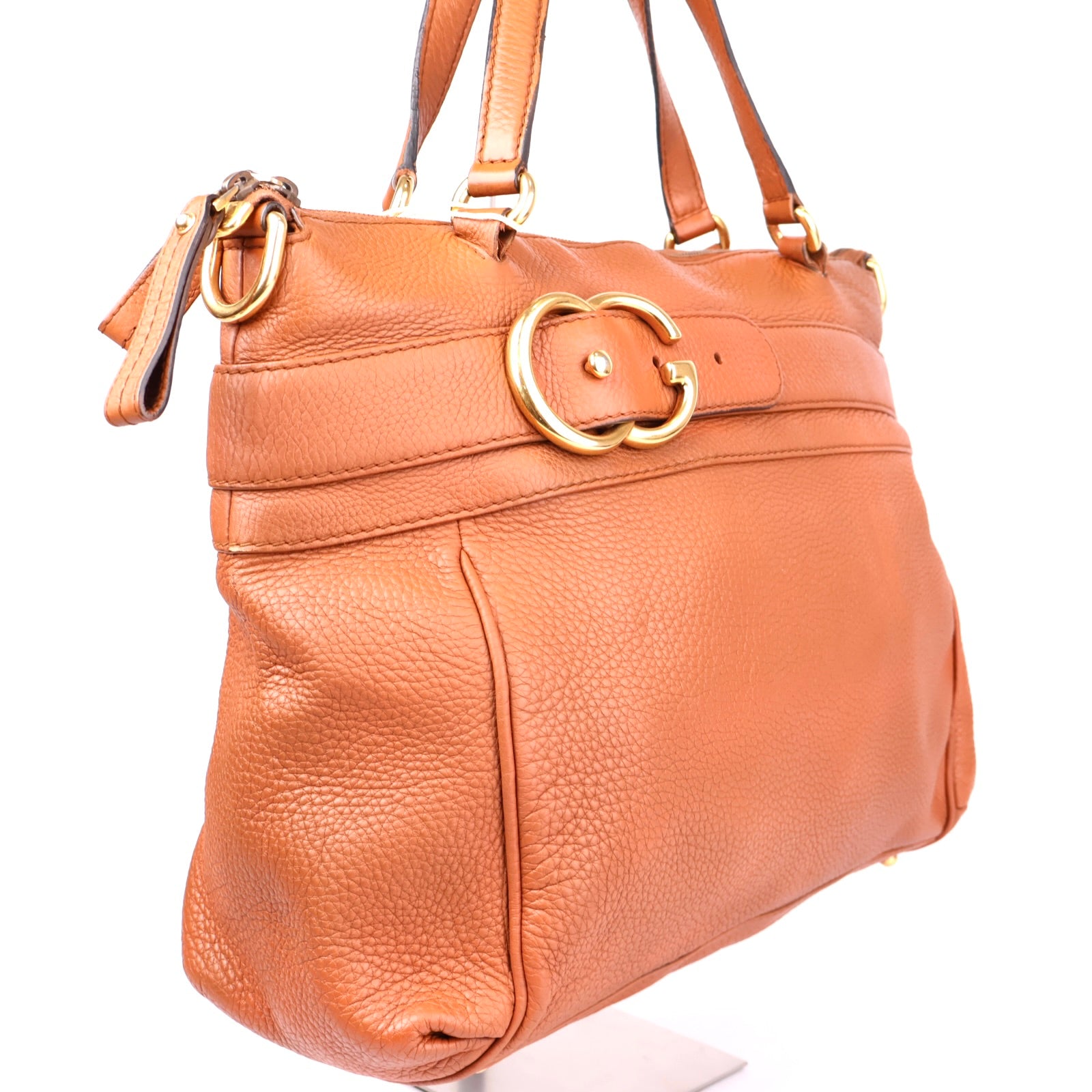 J3614 Gucci Pebbled Calfskin Ride Medium Top Handle Bag- Pre Owned