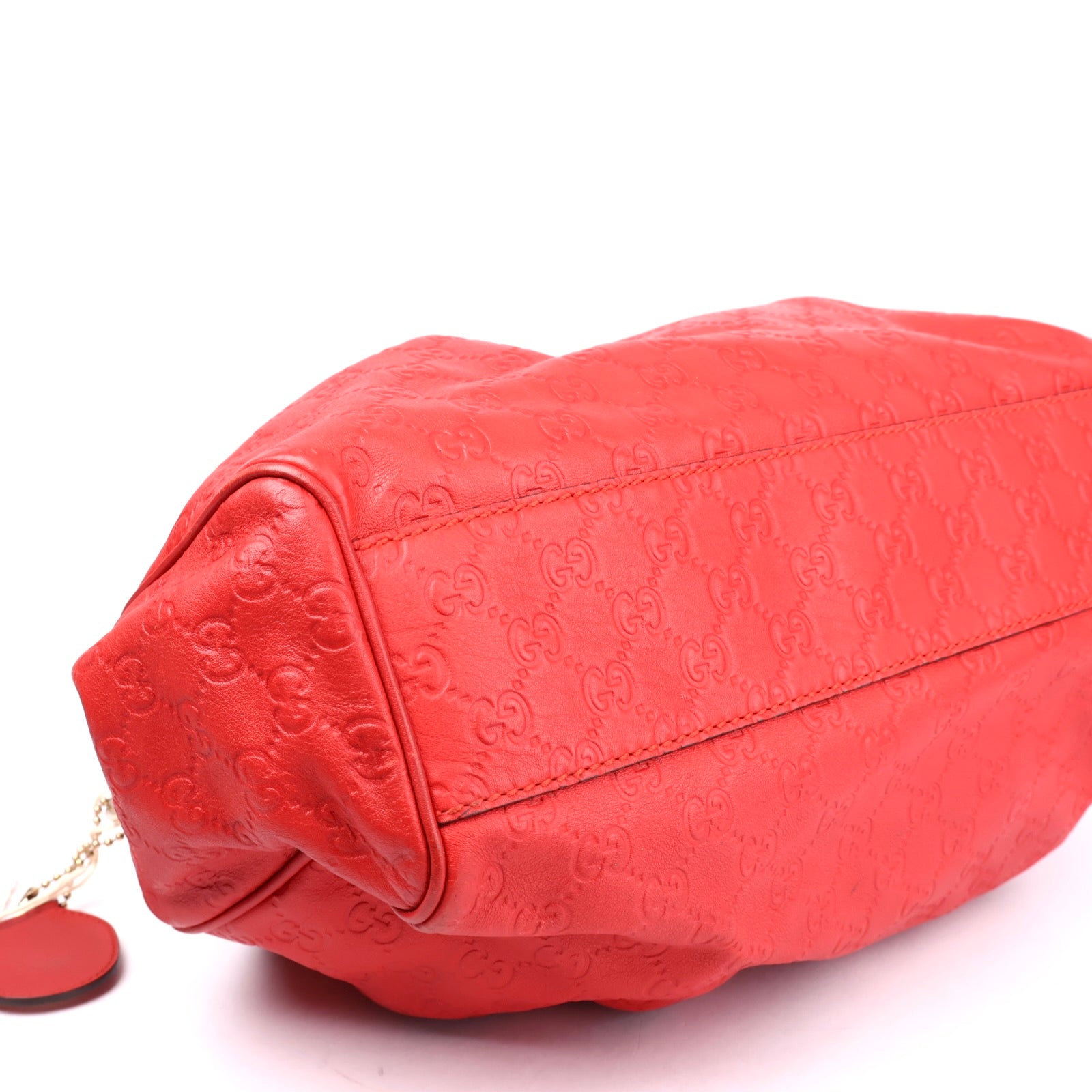 J3603 Gucci Red Guccissima Leather Medium Sukey Tote Bag- Pre Owned
