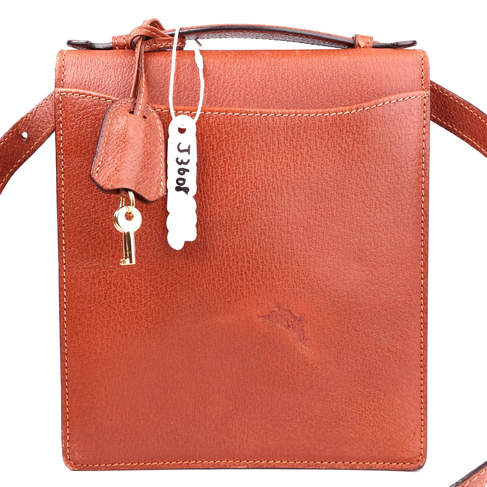 J3608 Gucci Leather Messenger Bag- Pre Owned