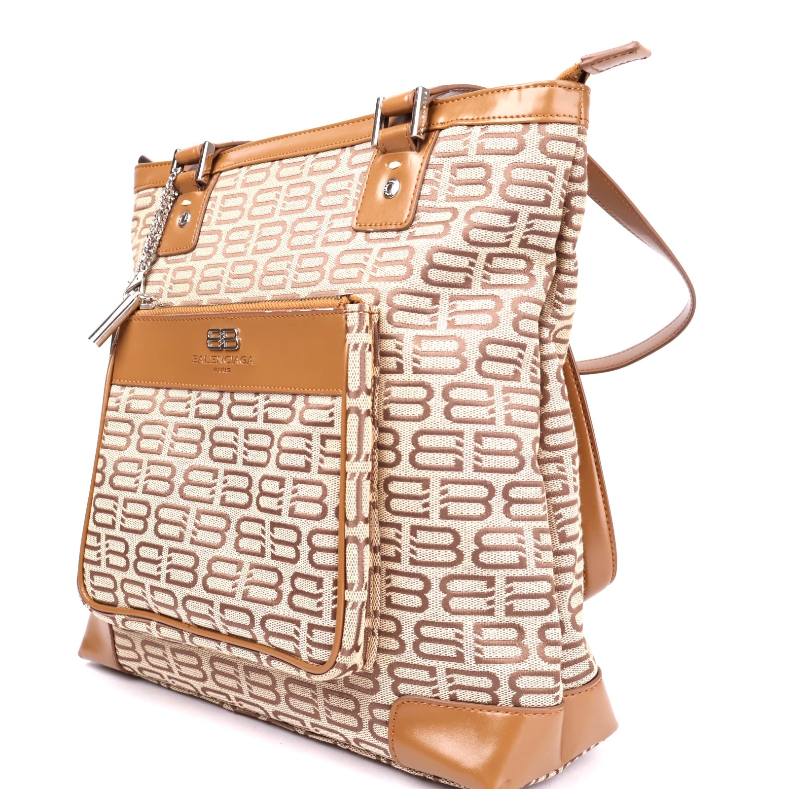 J3612 Balenciaga BB Logo Leather Tote Handbag- Pre Owned