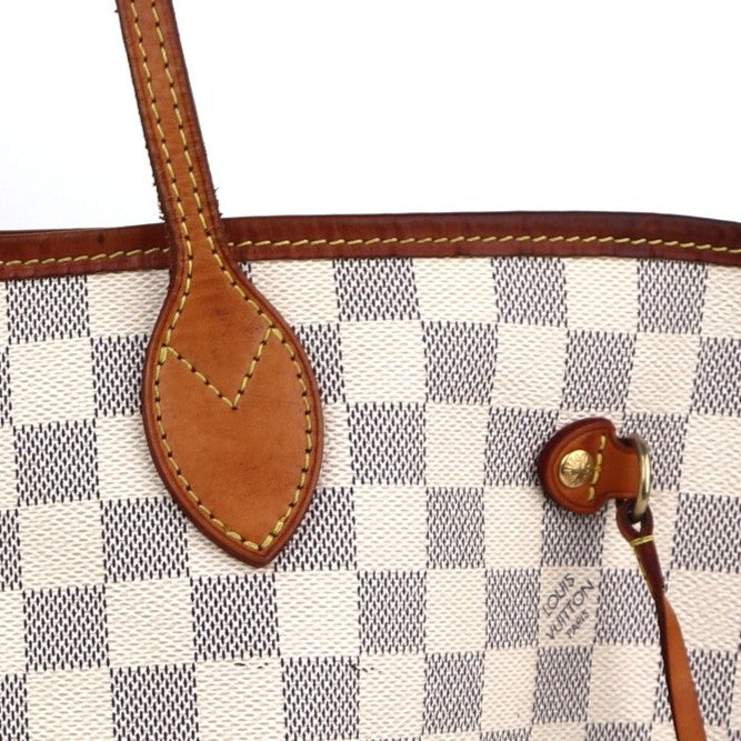 Louis Vuitton Damier Azur Neverfull MM Shoulder Bag C1878 | Pre-Owned Very Good White / Blue Damier Azur Coated canvas, leather trim