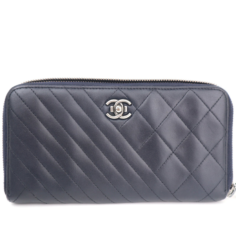 C2840 Chanel Wallet Mademoiselle V-Stitch / Matelasse | Pre-Owned Excellent Matelassé, V-Stitch
