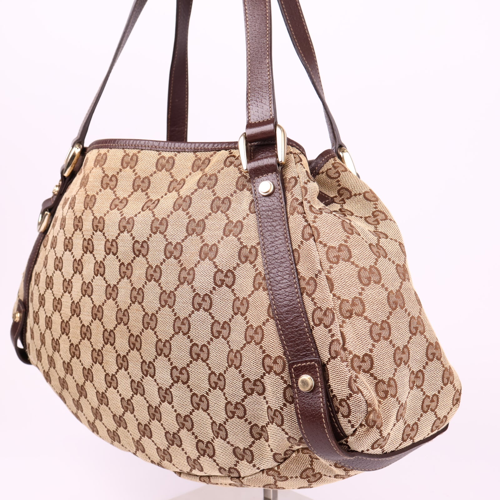 J3613 Gucci Abbey D-Ring Shoulder Bag in Brown- Pre Owned