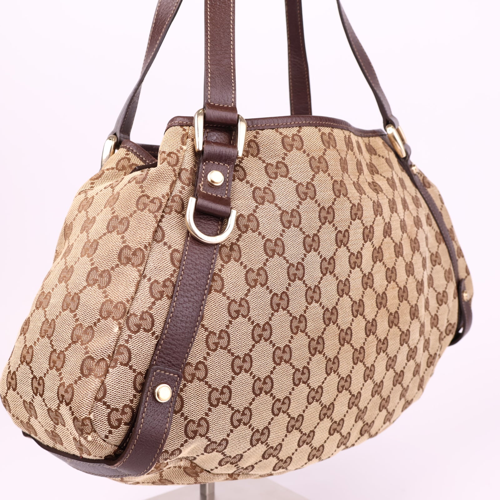 J3613 Gucci Abbey D-Ring Shoulder Bag in Brown- Pre Owned