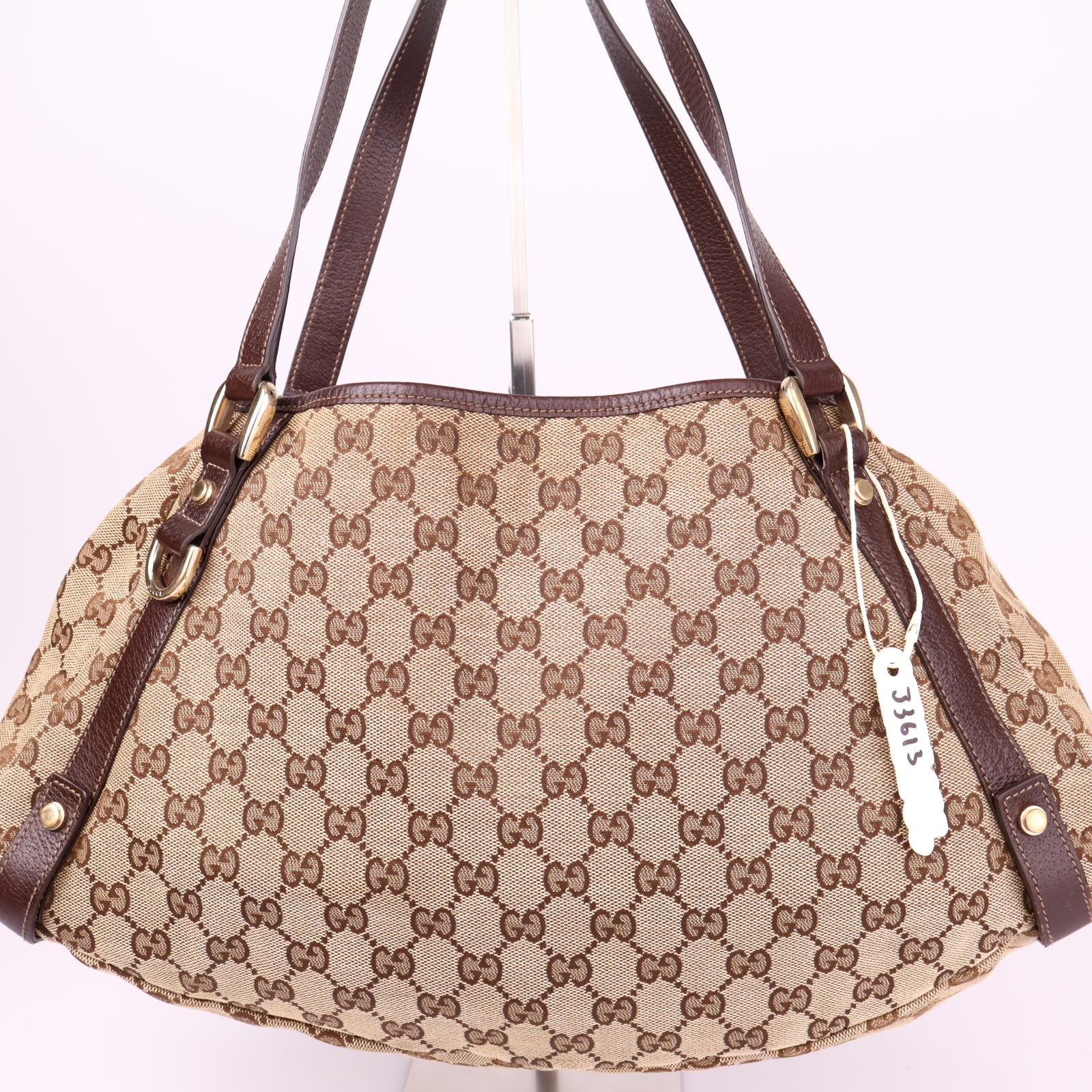 J3613 Gucci Abbey D-Ring Shoulder Bag in Brown- Pre Owned