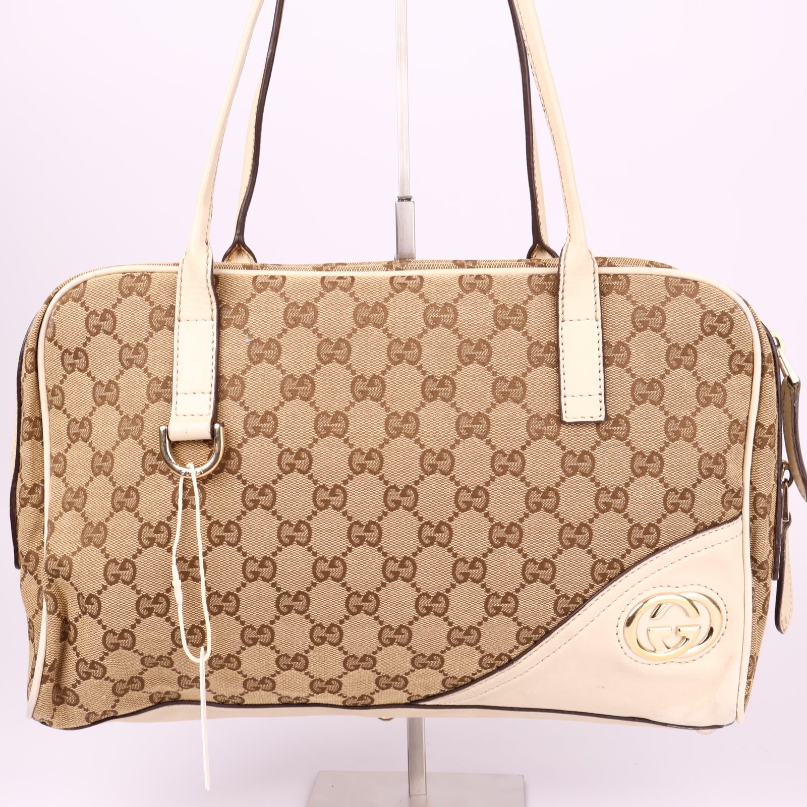 J3607 Gucci Brown GG Canvas New Britt Shoulder Bag- Pre Owned