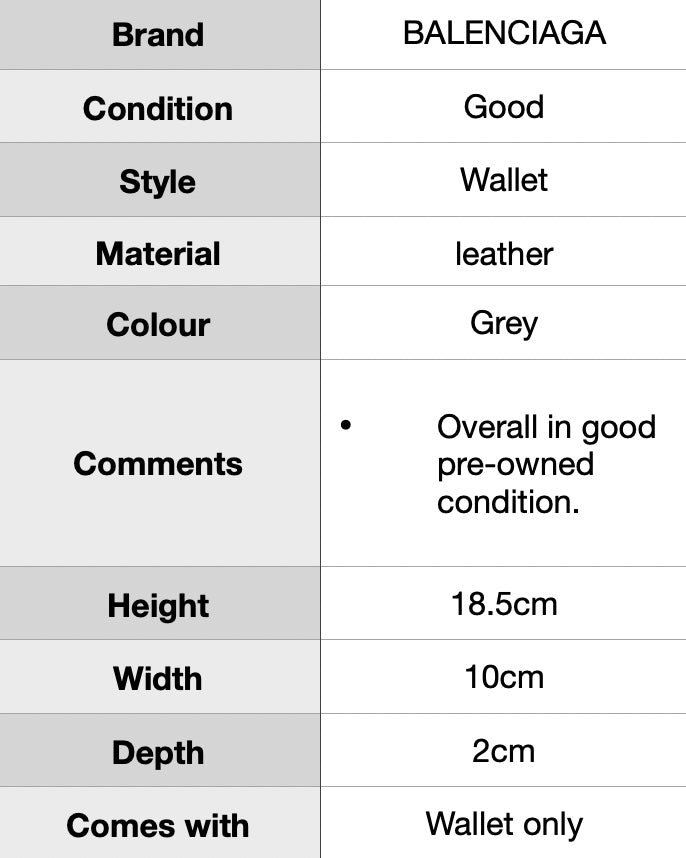 J1916 BALENCIAGA Leather Zip-Around Long Wallet- Pre Owned