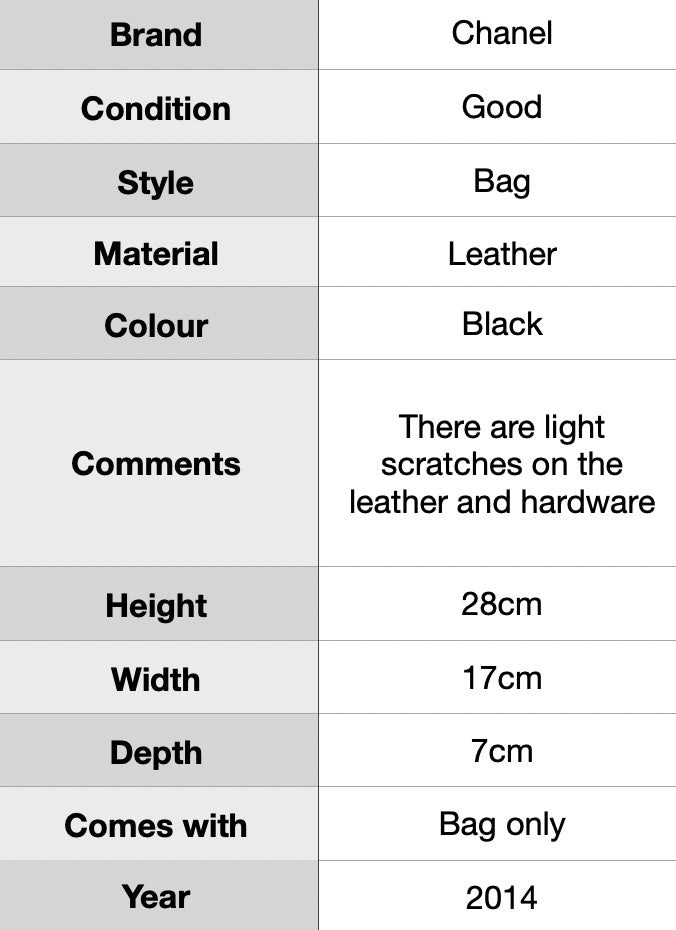 J0961 Chanel CC BOY 28 SHOULDER BAG CALFSKIN LEATHER BLACK- Pre Owned