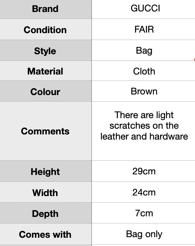 J0965 GUCCI GG Canvas Shoulder Bag Beige- Pre Owned