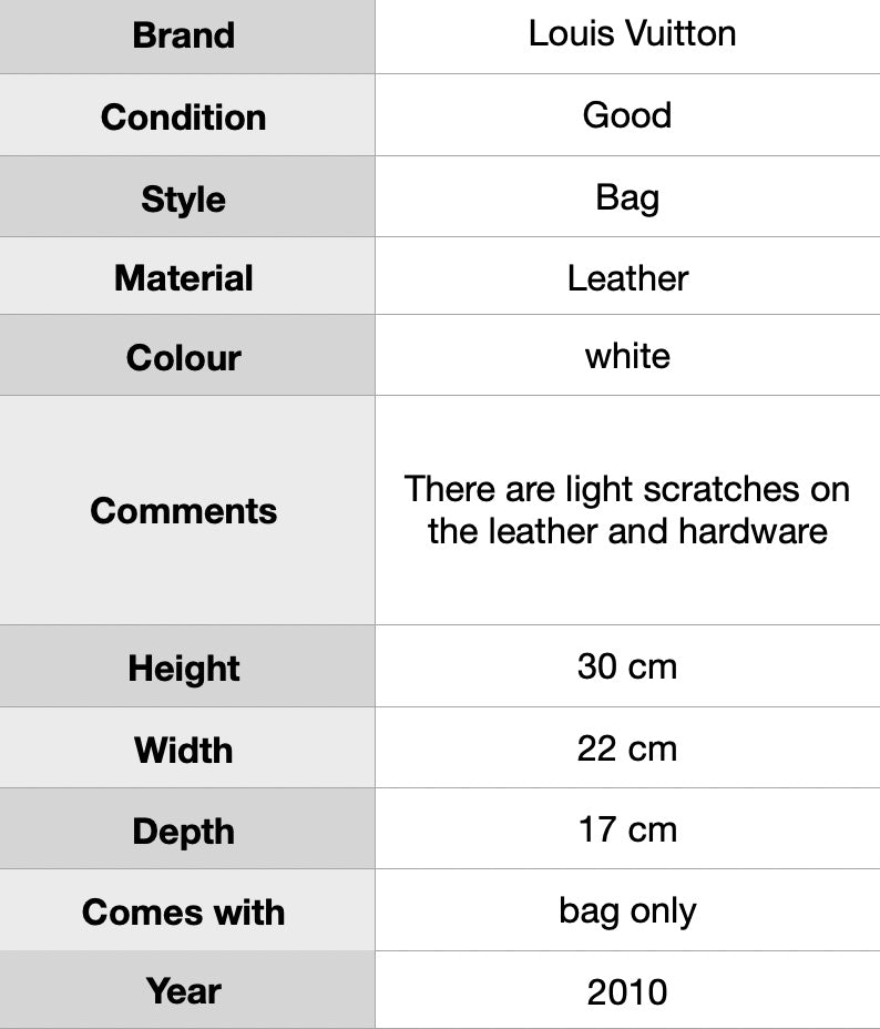 J0966 Louis Vuitton Speedy Handbag Damier 30 White- Pre Owned