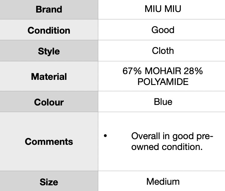 J0989 MIU MIU OVERSIZED LOGO CARDIGAN- Pre Owned