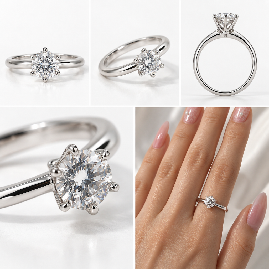 1.020ct Round Lab-Grown Diamond Classic Solitaire Ring | PT950