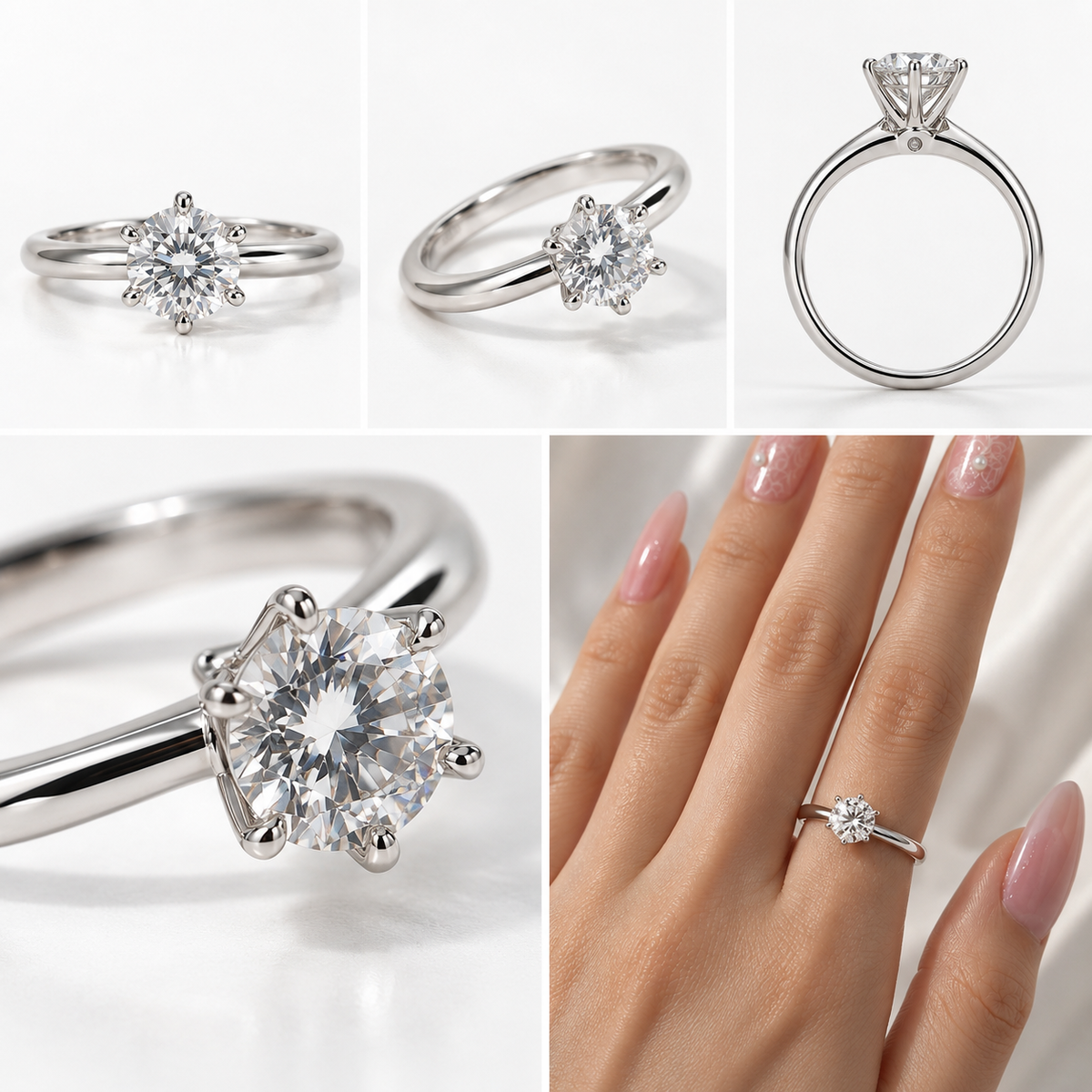 1.020ct Round Lab-Grown Diamond Classic Solitaire Ring | PT950