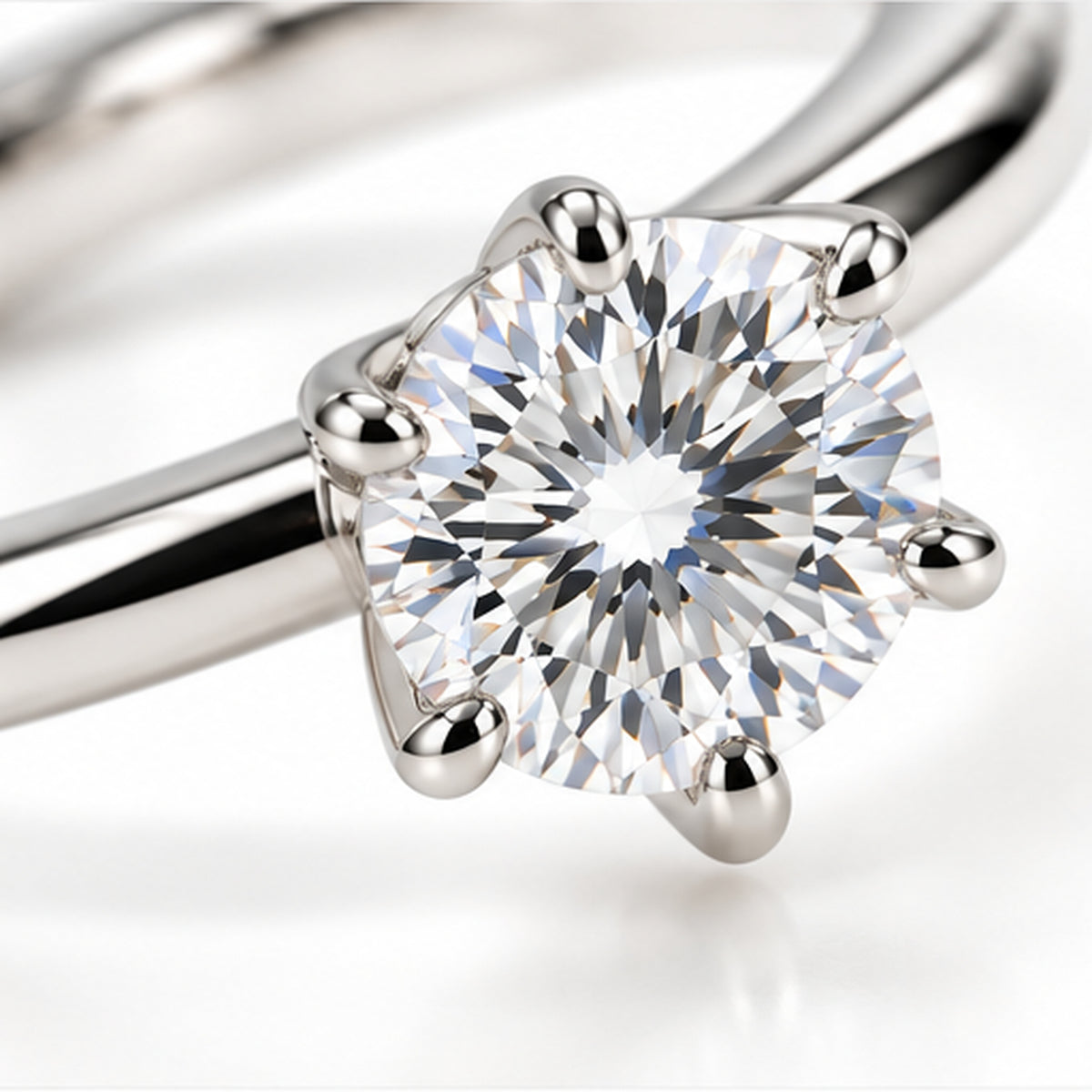 1.550ct Round Lab-Grown Diamond Six-Prong Solitaire Ring | PT950