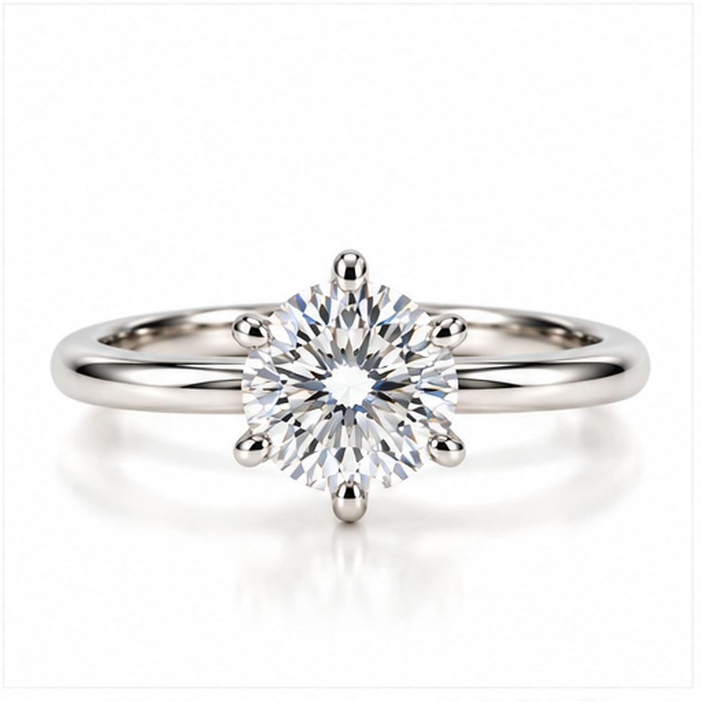 1.550ct Round Lab-Grown Diamond Six-Prong Solitaire Ring | PT950