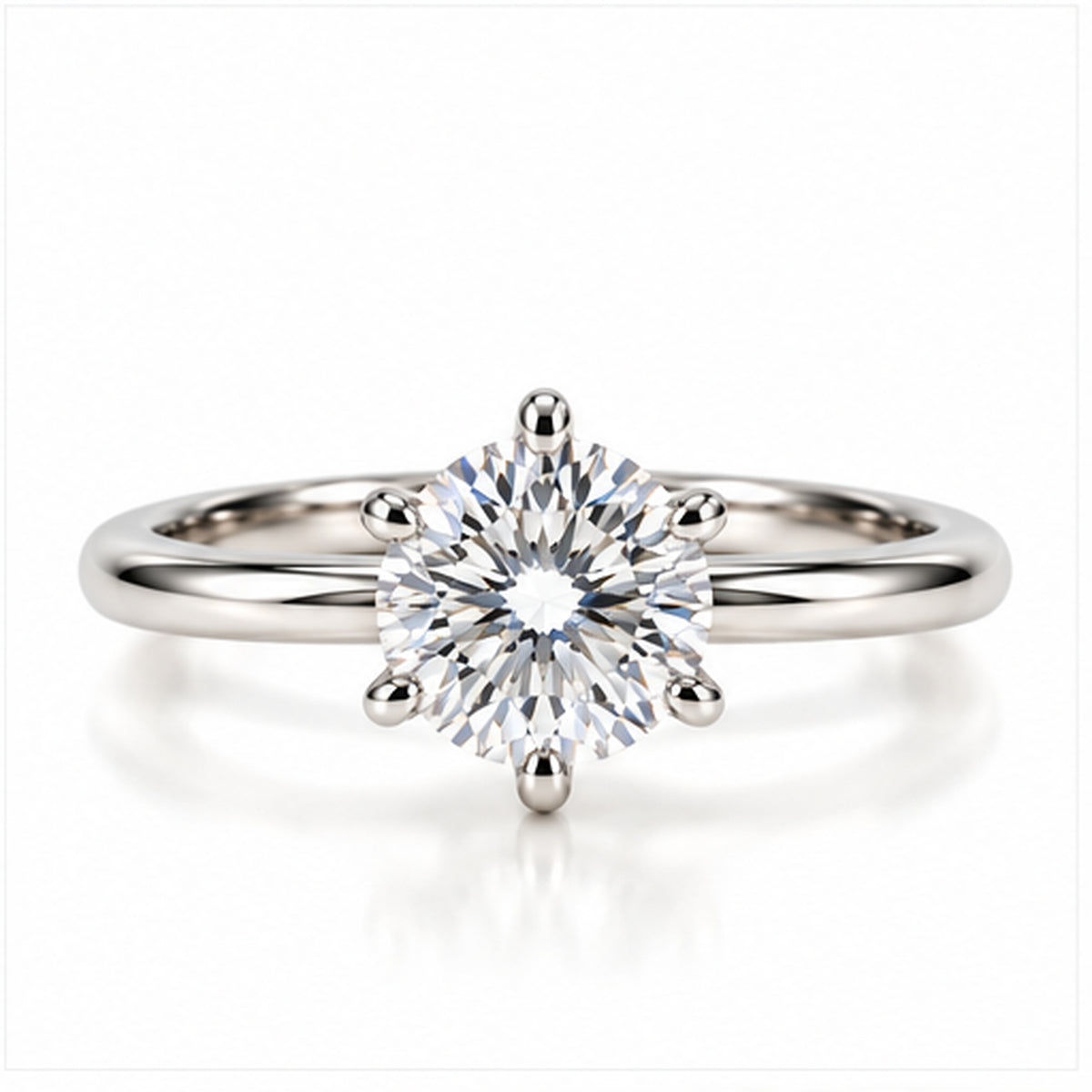 1.550ct Round Lab-Grown Diamond Six-Prong Solitaire Ring | PT950