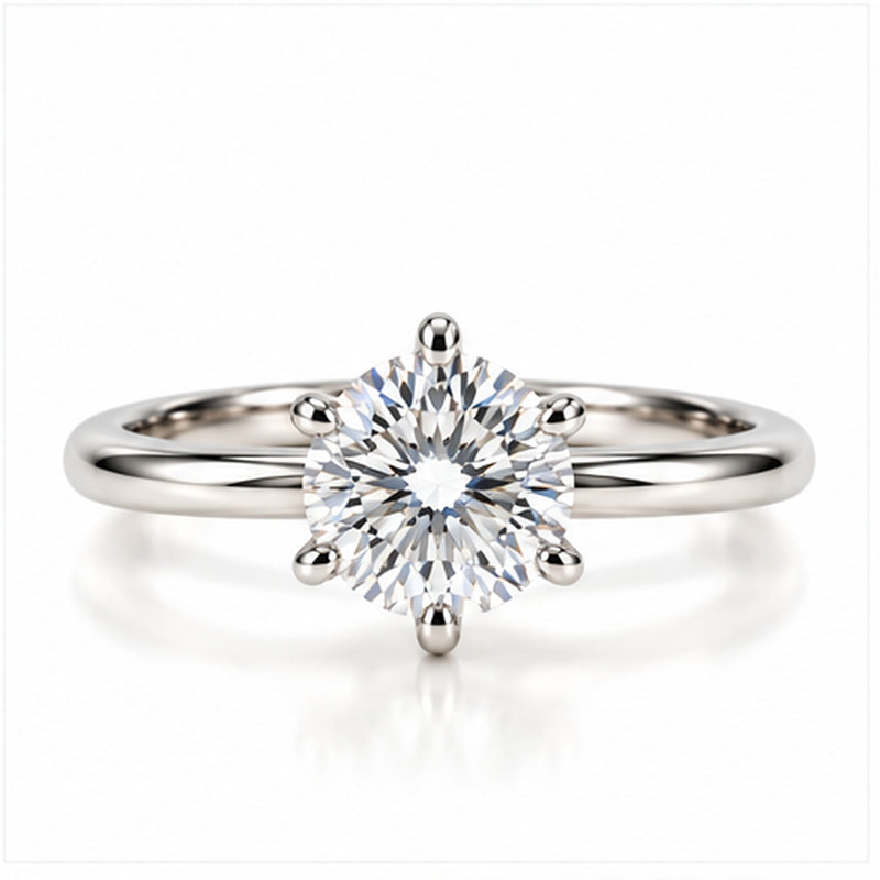 1.550ct Round Lab-Grown Diamond Six-Prong Solitaire Ring | PT950