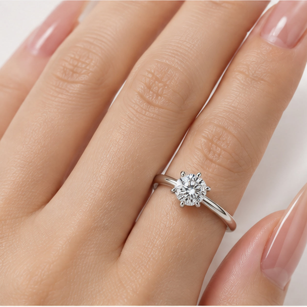 1.550ct Round Lab-Grown Diamond Six-Prong Solitaire Ring | PT950