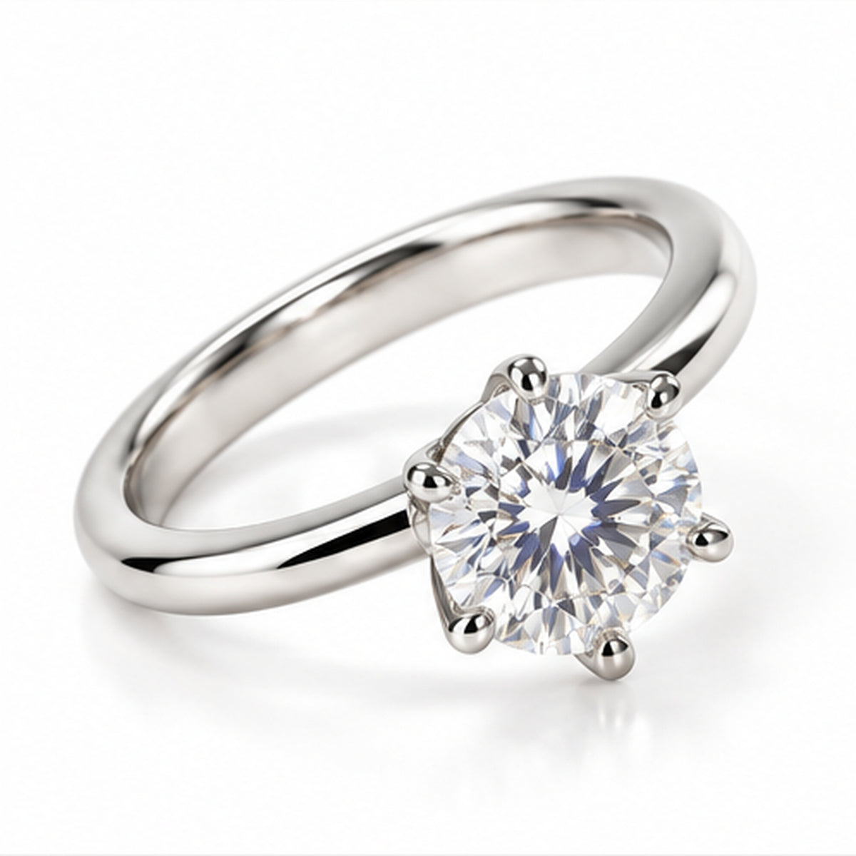 2.050ct Round Lab-Grown Diamond Six-Prong Solitaire Ring | 18K White Gold