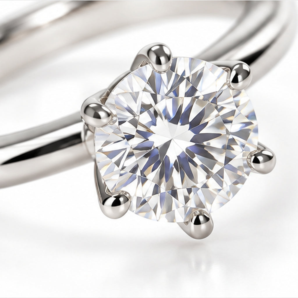 2.050ct Round Lab-Grown Diamond Six-Prong Solitaire Ring | 18K White Gold