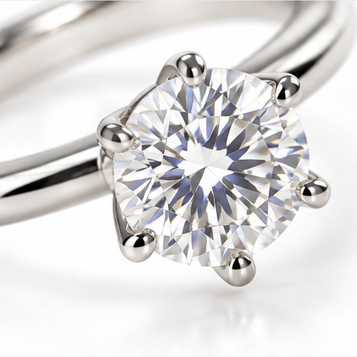 2.050ct Round Lab-Grown Diamond Six-Prong Solitaire Ring | 18K White Gold